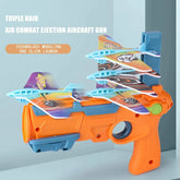 HOT!Airplane Launcher Bubble Catapult With 6 Small Plane Toy Funny Airplane Toys for Kids plane Catapult Gun Shooting Game Gift